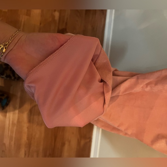 Blush pink spaghetti strap polyester synthetic suede dress | M | Seven Sisters - Picture 5 of 5